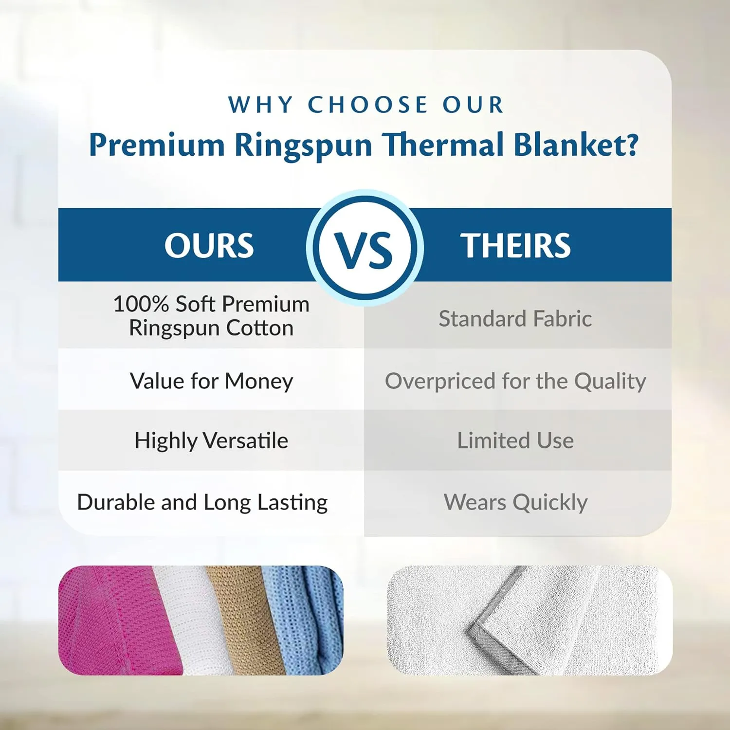100% Soft Premium Ringspun Cotton Thermal Blanket Twin Size 66x96 Lightweight Warm Soft Breathable Blanket (Sand, 1)