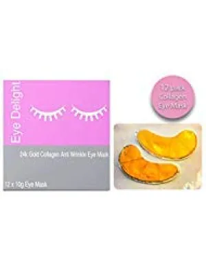12 Ultra Hydrating 24k Gold Collagen Under Eye Mask With Hyaluronic Acid – Anti Aging, Reduce Fine Lines, Dark Circles & Puffy Eyes 12 Patches included