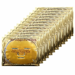 12PCS Collagen Facial Masks - Skin Care Hydrating Face Sheet Mask with Hyaluronic Acid & Hydrolyzed Collagen Mask for Deeply Moisturizing & Anti Wrinkles & Refreshing Skin, 24K Gold
