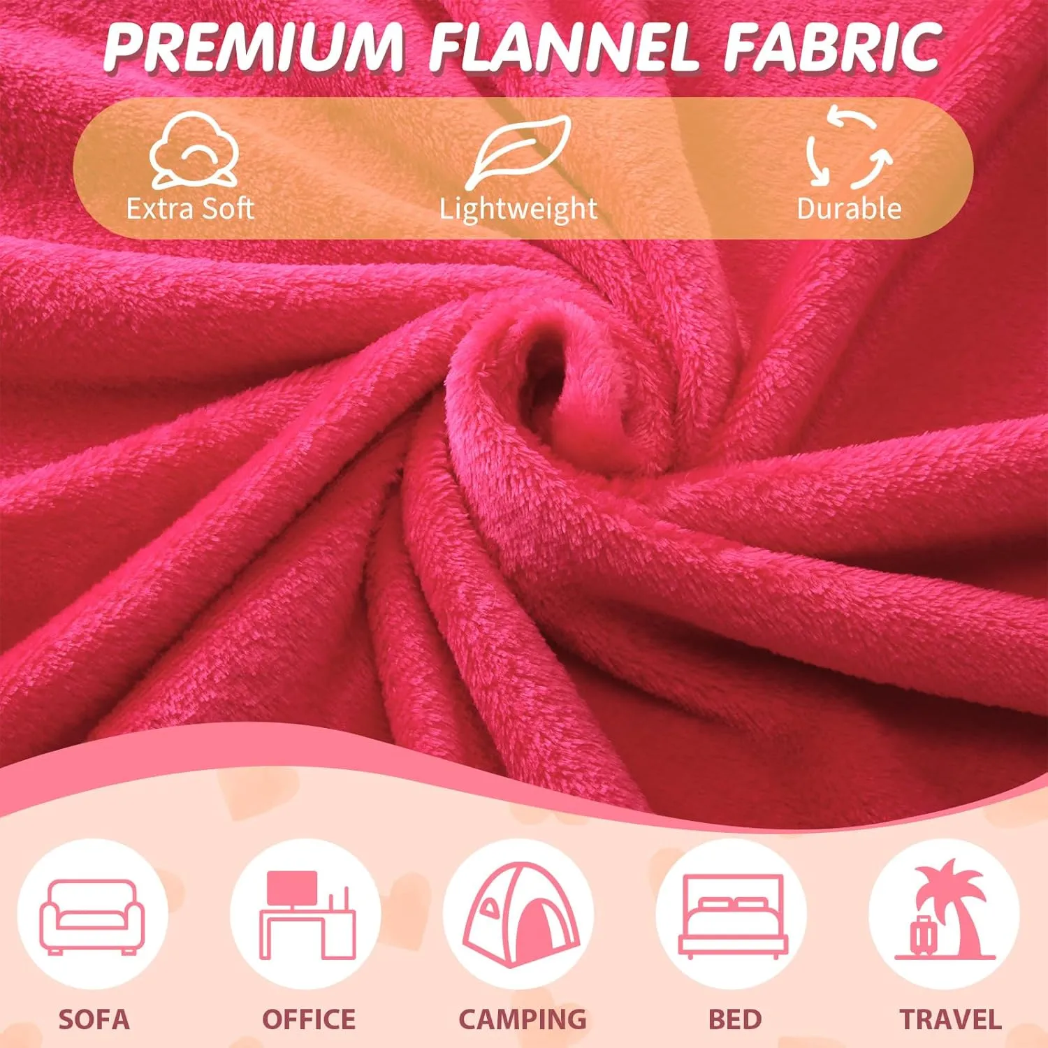 18 Pcs Kids Sleepover Party Supplies Set for Girls Fleece Soft Blankets Fluffy Heart Throw Pillow Plush Sleep Eye Mask for Spa Camping Birthday Favors(Rose Pink)