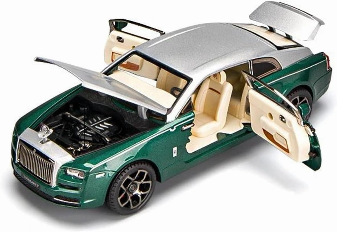 1 24 for Rolls Royce Wraith Mansory Alloy Car Diecasts Toy Vehicles Car Model Sound and Light Pull Back Car Gifts Classic Cars Collectible(Pink)