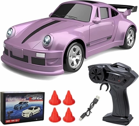 1/64 Scale Drift RC Car with Roadblock, 2.4GHZ Mini Racing Drift RC Car Model, 4WD Racing Mini Cars for Adult Enthusiasts