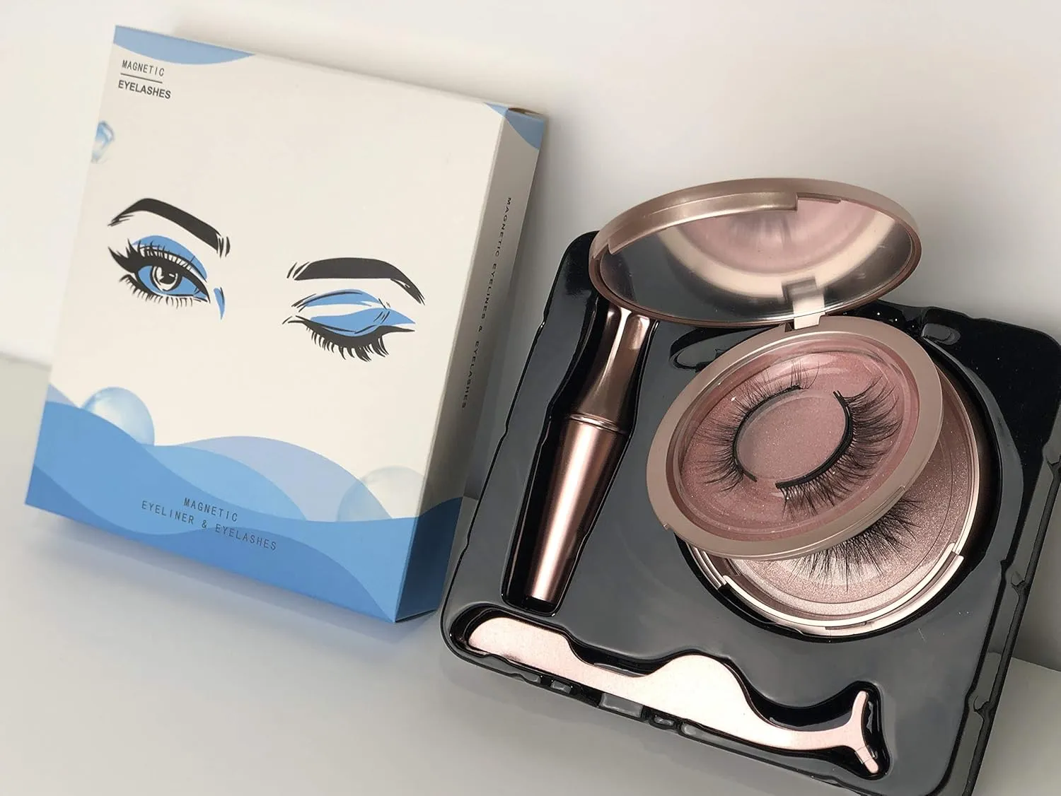 2 Pairs of Magnetic Eyelashes, No Glue Reusable Eyelashes Natural Soft Looking Easy to Wear EVA STYLE