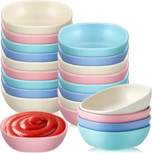 20 Pcs 4.5 oz Wheat Straw Small Dessert Bowls Mini Dipping Bowls Stacked Pinch Bowls Bamboo Fiber Seasoning Dishes Unbreakable Dipping Saucers for Cooking Prep Snack Ketchup Sauce Mustard