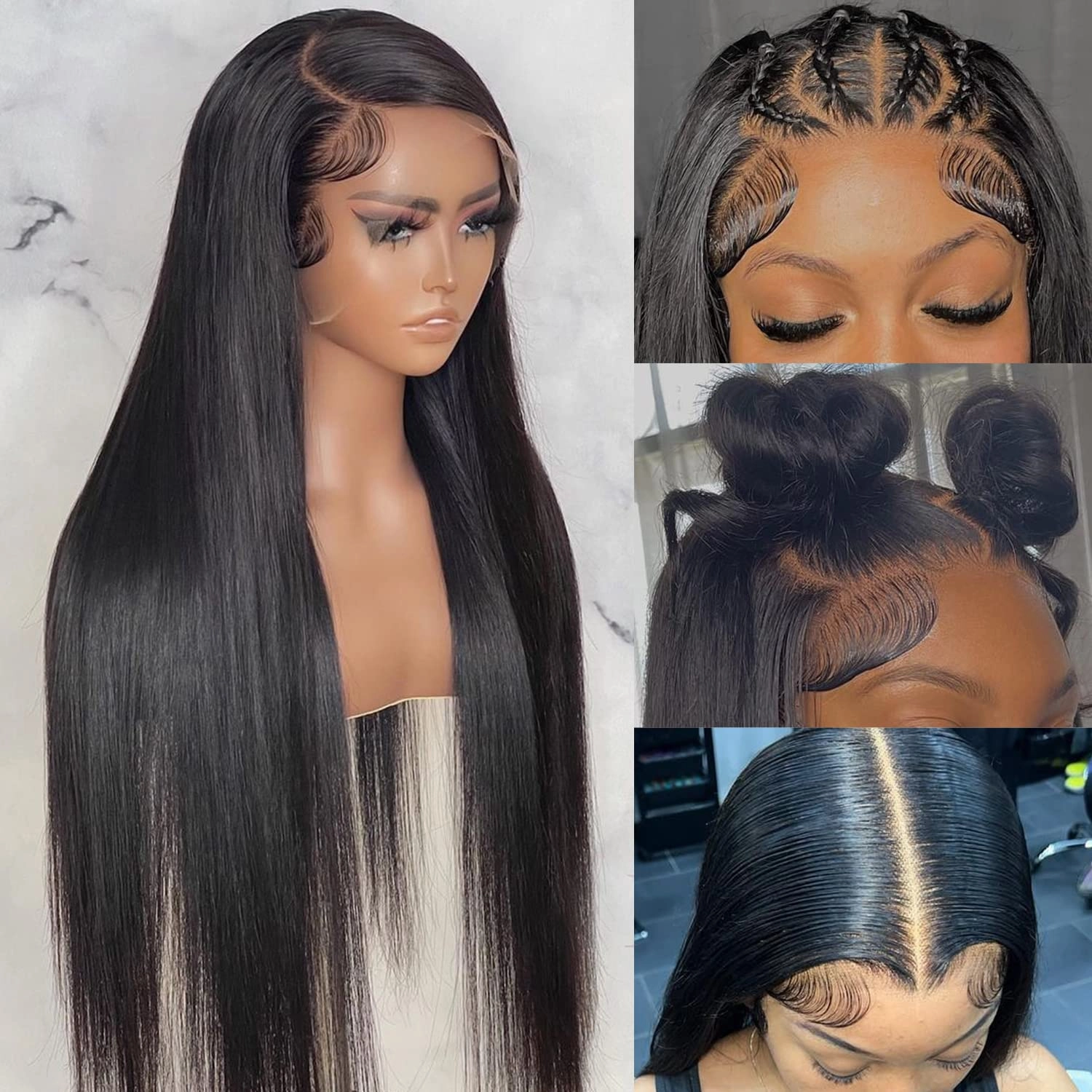 20 Inch Straight Lace Front Wigs Human Hair 13x6 HD Lace Front Wigs Human Hair 10A Brazilian Virgin Human Hair Wigs for Black Women 13x6 Straight Wigs Pre Plucked Lace Frontal Wigs