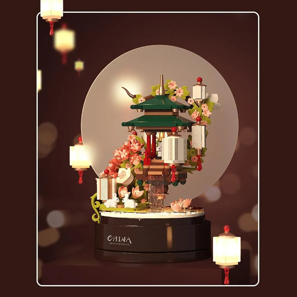 21239 Micro Bricks Chinese Style Loft Building Blocks Set, 538 Pieces MOC Idea DIY Miniature Craft Kit for Home Decor, STEM Clamping Blocks Gift for Boys Girls Teens and Adults
