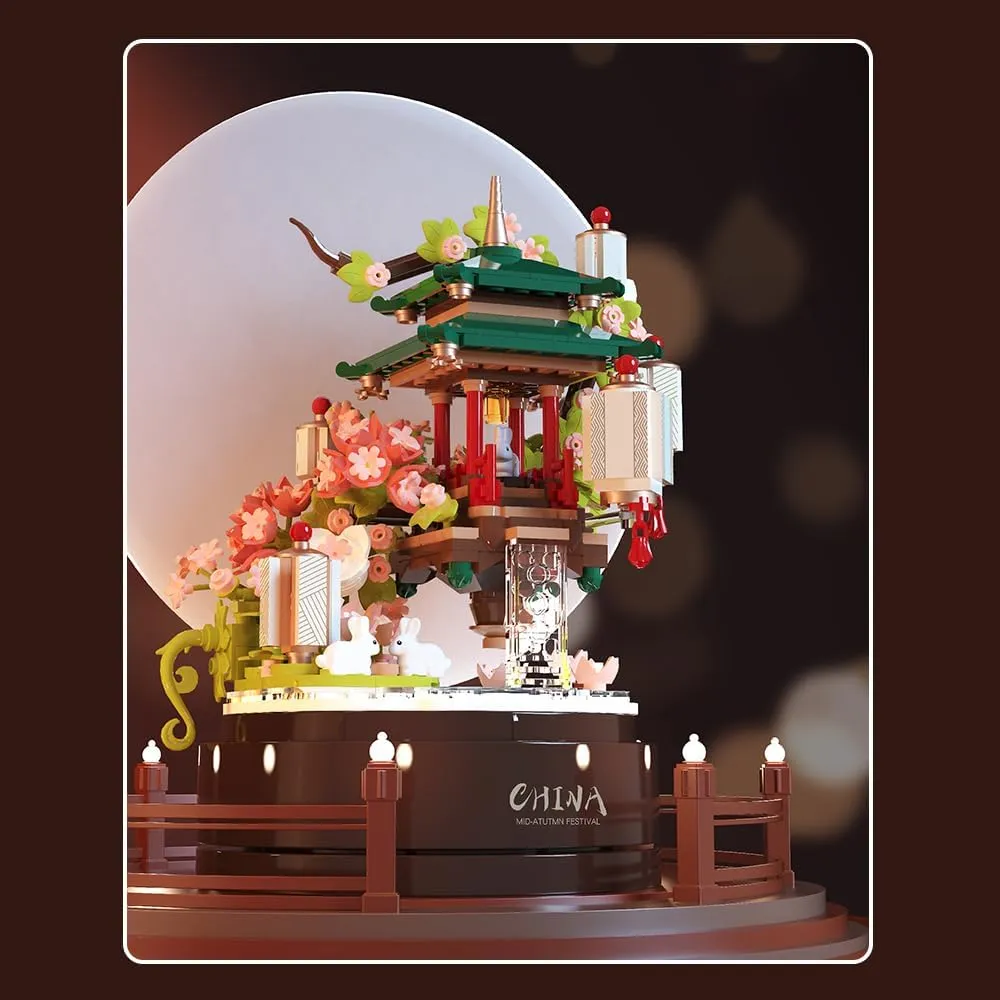 21239 Micro Bricks Chinese Style Loft Building Blocks Set, 538 Pieces MOC Idea DIY Miniature Craft Kit for Home Decor, STEM Clamping Blocks Gift for Boys Girls Teens and Adults