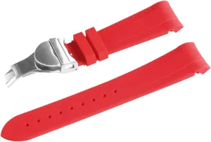 22mm watchband Black Waterproof Soft Silicone Rubber Wrist Watch Band Silver Gold Clasp Buckle for Tudor Strap