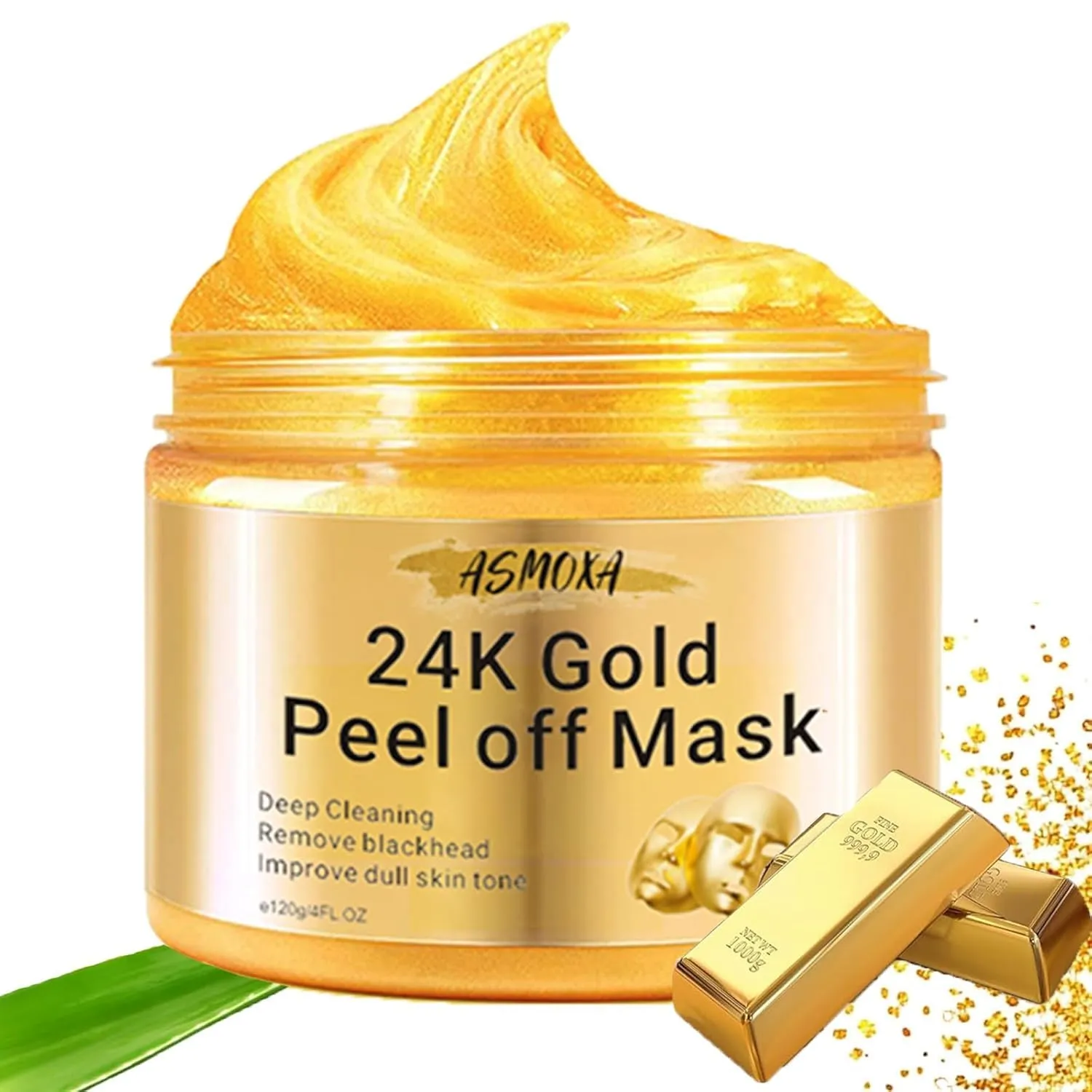 24K Gold Peel Off Mask,Collagen Face Mask, Hydrating Overnight Hydrogel Mask,Gentle Skin Care, Pore Minimizing, Elasticity Improvement
