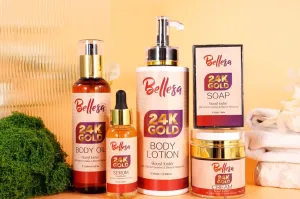 24K Gold Skincare Set – Body Oil, Serum, Lotion, Cream & Soap | Boost Radiance & Skin Renewal | Luxury Beauty Essentials