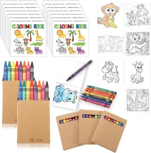 30 Pcs Mini Zoo Animals Coloring Books Jungle Safari Mini Color Books for Kids with 30 Pcs 8 Colors Crayons, Zoo Goodie Bag Stuffers for Party Favors Activities DIY Craft Gift