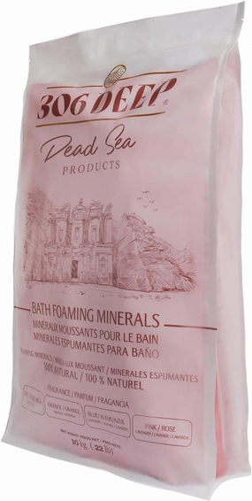 306 Deep Dead Sea Bath Salts Foaming Minerals - Pink Dead Sea Coarse Mineral for Soaking with Lavender Essential Oils, Alternative to Magnesium Flakes and Epsom Salt, Relaxing Bath Products