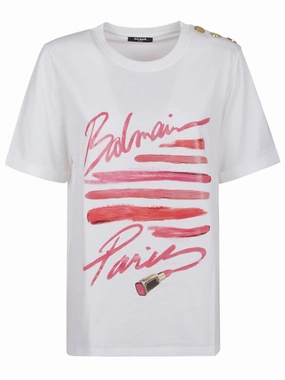 3 Btn Lipstick Print T-Shirt
