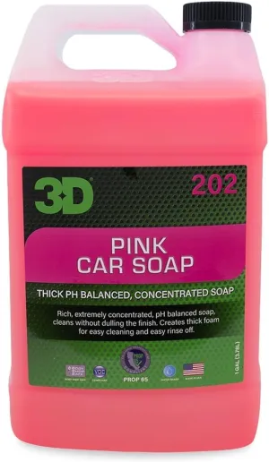 3D Pink Car Soap – 1 Gallon |pH Neutral Car Wash Soap with High Suds & Cherry Scent | Scratch-Free, High Gloss Shine | Safe on Wax & Sealants | Weekly Car Care