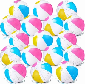 48 Pack 12 Inch Inflatable Beach Balls Bulk Pool Game Balls Balloons Colored Beach Toys Gifts for Boys Girls Games Birthday Party(Pink White Yellow Blue)