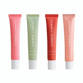 4 PACK SUMMER Lip Balm Daily On Fridays&Holiday Lip Butter Balm Day/Night Hydrating Lip Mask Lip Care 0.5oz Pink Sugar Birthday Cake Poppy Sweet Mint