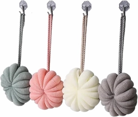4pcs Bath Bubble Ball Soft Shower Mesh Foaming Sponge Body Skin Cleaner Cleaning Tools Bathroom Accessories