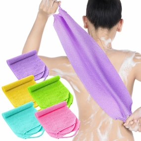 5 Pcs ​Back Scrubber for Shower Exfoliating Body Exfoliating with Handles Washcloth Towel Pull Strap Shower Scrubber for Body Cleans Skin Massages for Women Men One Size