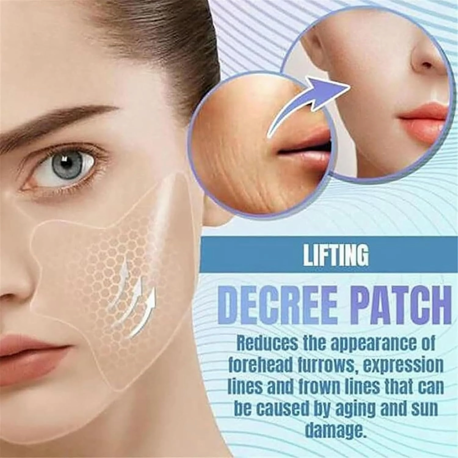 5pairs Face Nutrition Wrinkle Removal Lift Sticker, Instant Wrinkle Removal, Nasolabial Folds Face Lift, Anti-Wrinkle Facial Patches, 5 pairs/Box (15pairs)