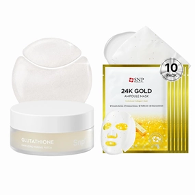 [K Beauty Snp] Glutathione Dark Zero Toning Eye Patch & 24K Gold Ampoule Sheet Mask