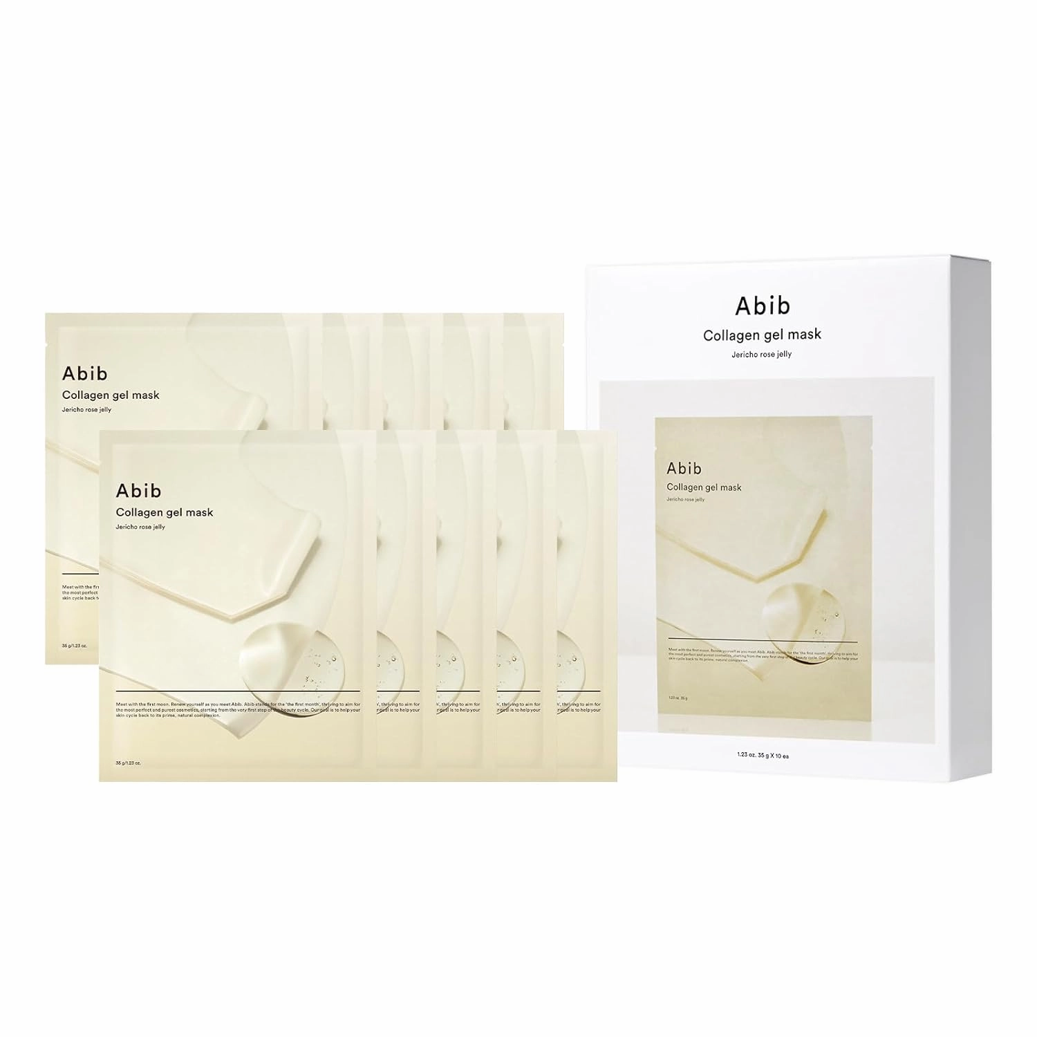 Abib Collagen Gel Mask Jericho Rose Jelly 10 Sheets (Nourishing) I Korean Vegan Collagen, Cooling Nourishing Hyaluronic Acid Hydrogel Face Mask Skin Care