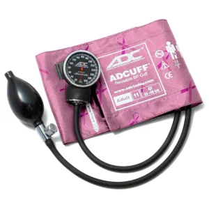 ADC Diagnostix 720 Pocket Aneroid Sphygmomanometer with Adcuff Nylon Blood Pressure Cuff, Breast Cancer Awareness Pink, Adult