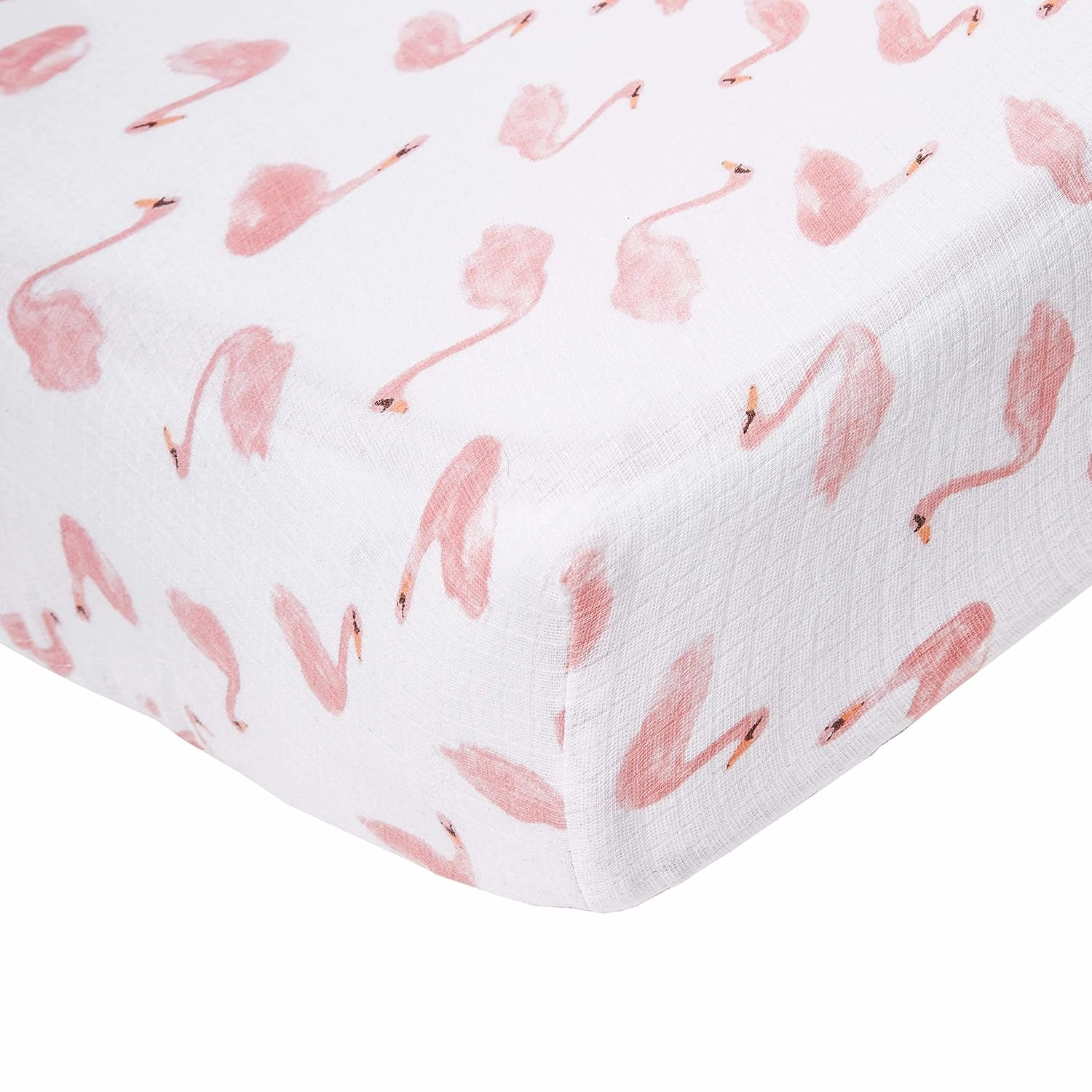 aden   anais Essentials Classic Crib Sheet, 100% Cotton Muslin, Super Soft, Breathable, Tailored Snug Fit, Briar Rose - Swans