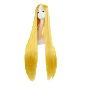 AGPTEK Wig, Synthetic Wig for Women, 40 Inch /100 cm Straight Long Wig Part in the Middle Anime Costume, Great for Party, Cosplay, Daily-Use and Festivals (Blonde)