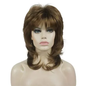 Aimole Shaggy Layered Wig Shoulder Length Women's Wig with Hair Bangs Premium Synthetic Hair Wig for Women