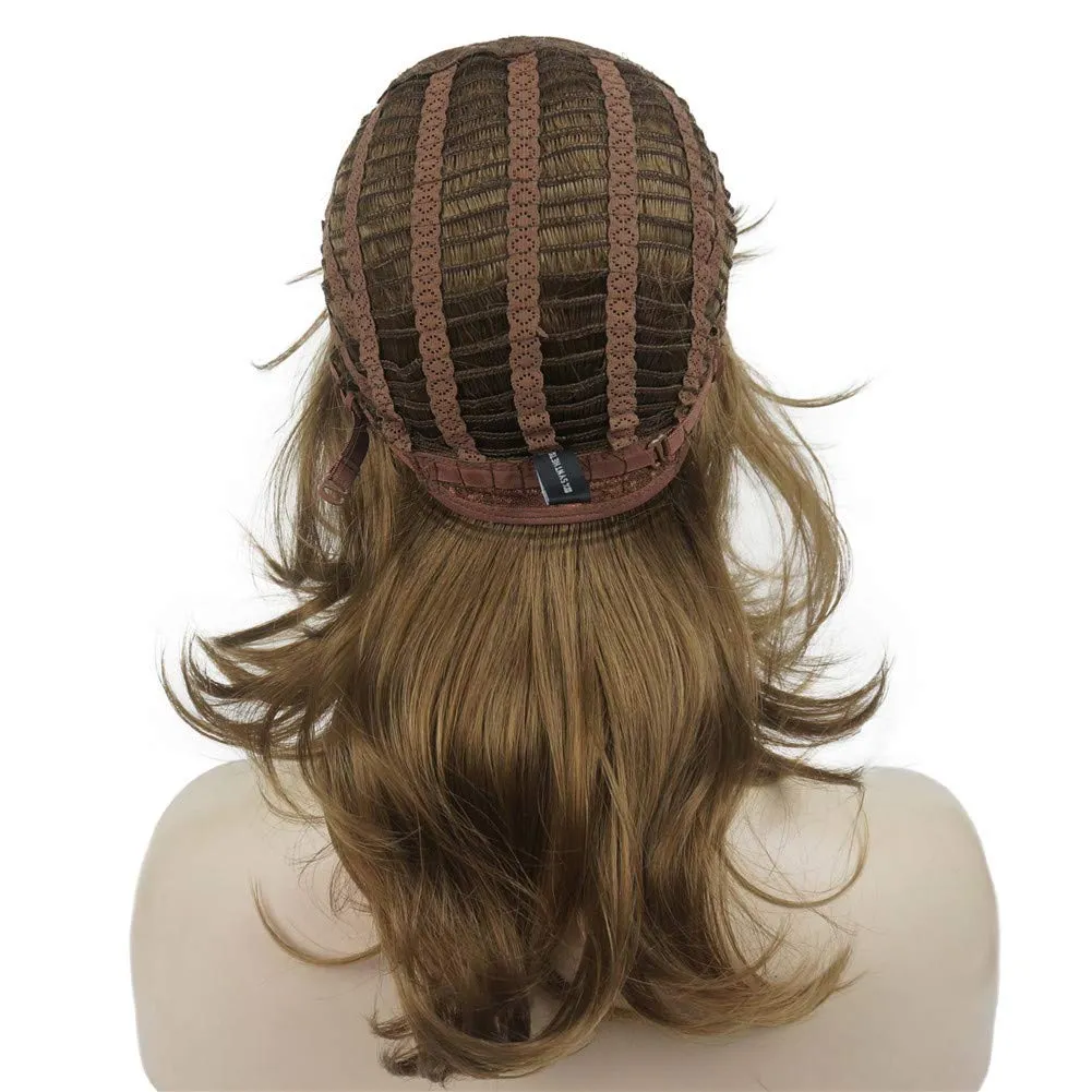 Aimole Shaggy Layered Wig Shoulder Length Women's Wig with Hair Bangs Premium Synthetic Hair Wig for Women