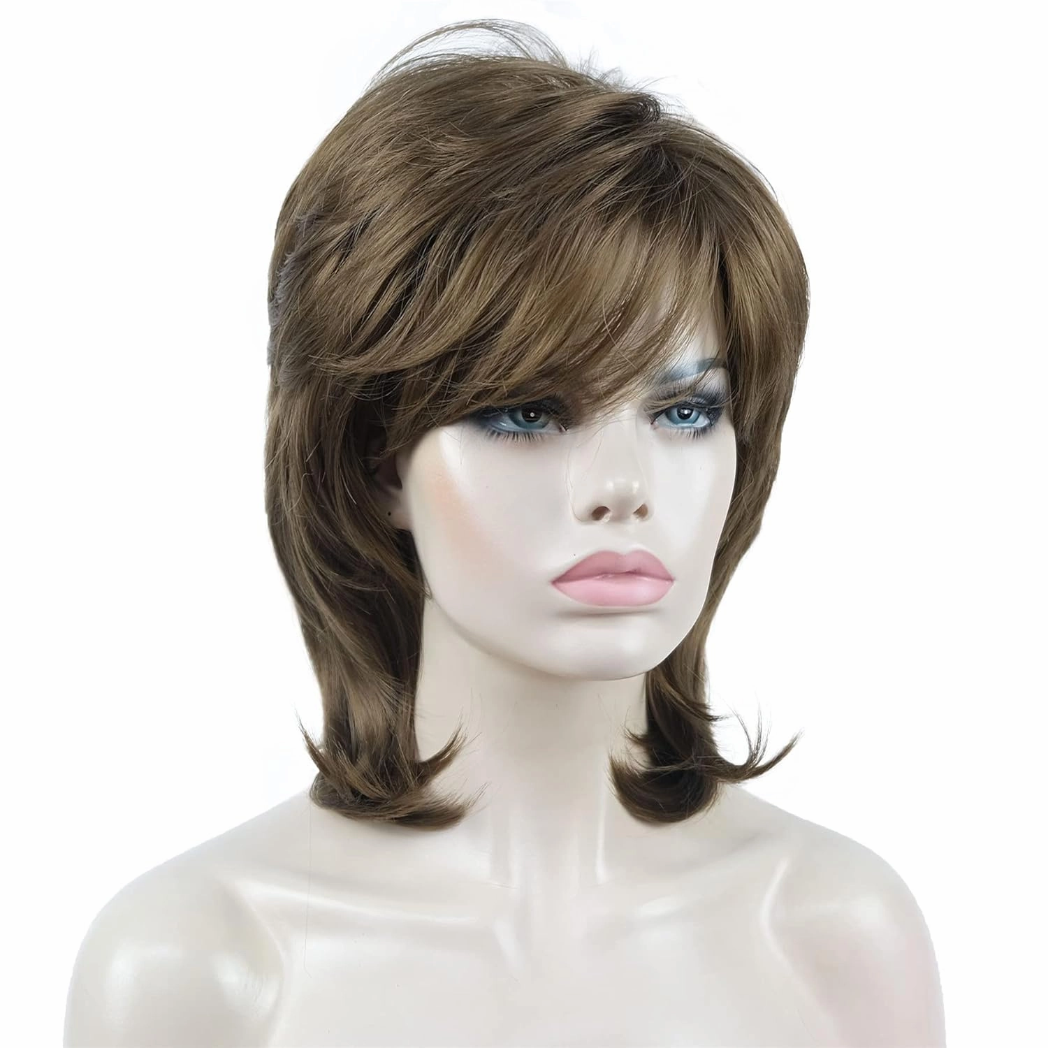 Aimole Soft Shaggy Layered Medium Length Classic Cap Synthetic Women Wigs(12)
