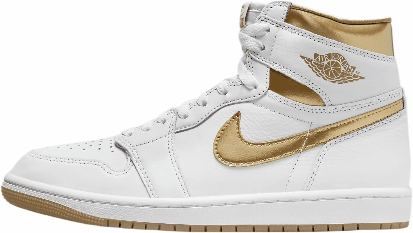 Air Jordan 1 Retro High OG White Gold Women's Shoes (FD2596-107, White and Gold) Size 11.5