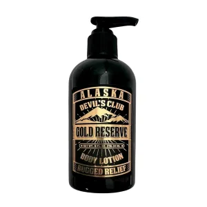 Alaska Devil's Club Gold Reserve Body Lotion - Rugged Relief for Dry Skin - Premium Natural Lotion with Hydrating Natural Oils & Hyaluronic Acid - For Men & Women - 8 oz