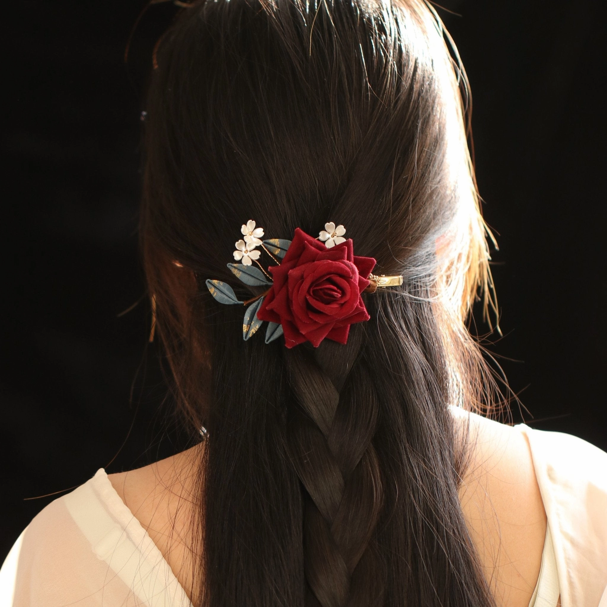 Alec's Red Rose Hair Clip