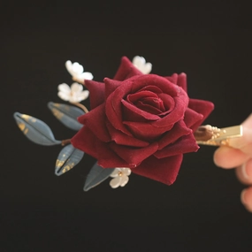 Alec's Red Rose Hair Clip
