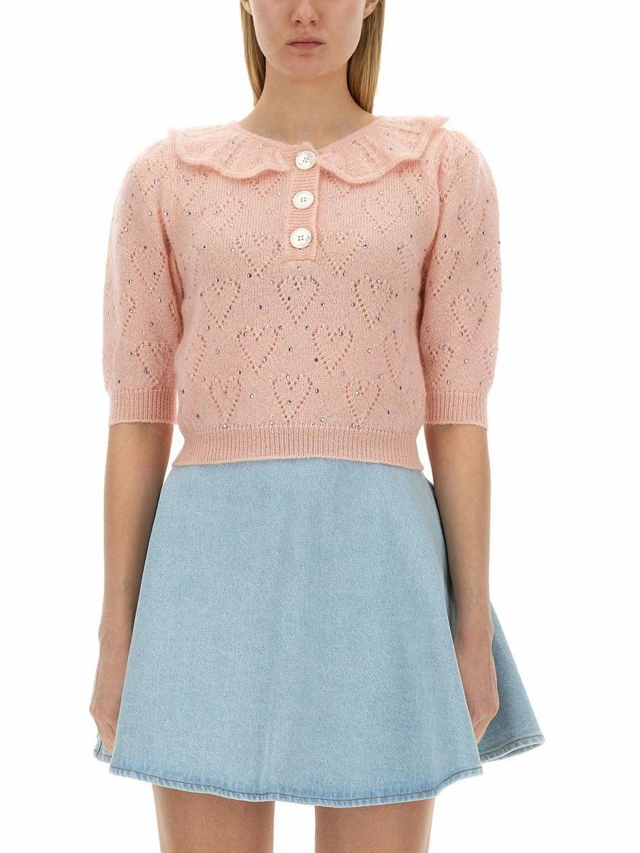 Alessandra Rich Rhinestone Sweater