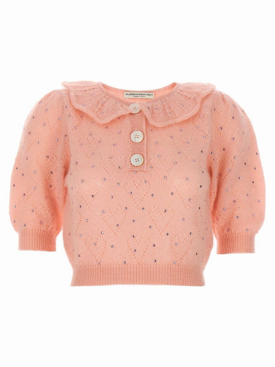 Alessandra Rich Rhinestone Sweater