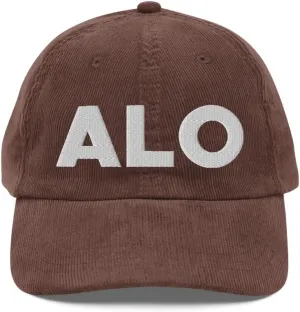 ALO Airport Hat (Embroidered Vintage Corduroy Cap) Flying to Waterloo Airport Gift