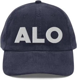 ALO Airport Hat (Embroidered Vintage Corduroy Cap) Flying to Waterloo Airport Gift