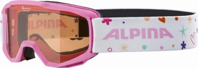 ALPINA Anti-fog Ski & Snowboard Goggles For Kids With 100% UV Protection, PINEY, rose matt, one size