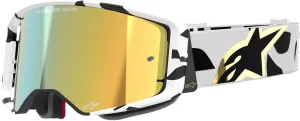 Alpinestars Supertech MX ATV MTB Off Road Race Goggles (White/Gold - Mirror Gold Lens)