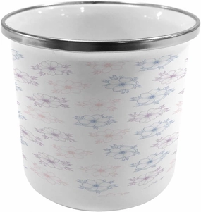 Ambesonne Anemone Flower Steel Camping Mug, Bridal Corsage Design Garden Bedding Plants in Soft Colors, Printed Thermal Cup for Camping and Outdoor Activities, Dried Rose Slate Blue