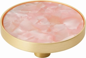 Amerock 2PK36972PNK Accents Round Cabinet Knob | Furniture Knob | Gold/Pink Decorative Drawer Pull