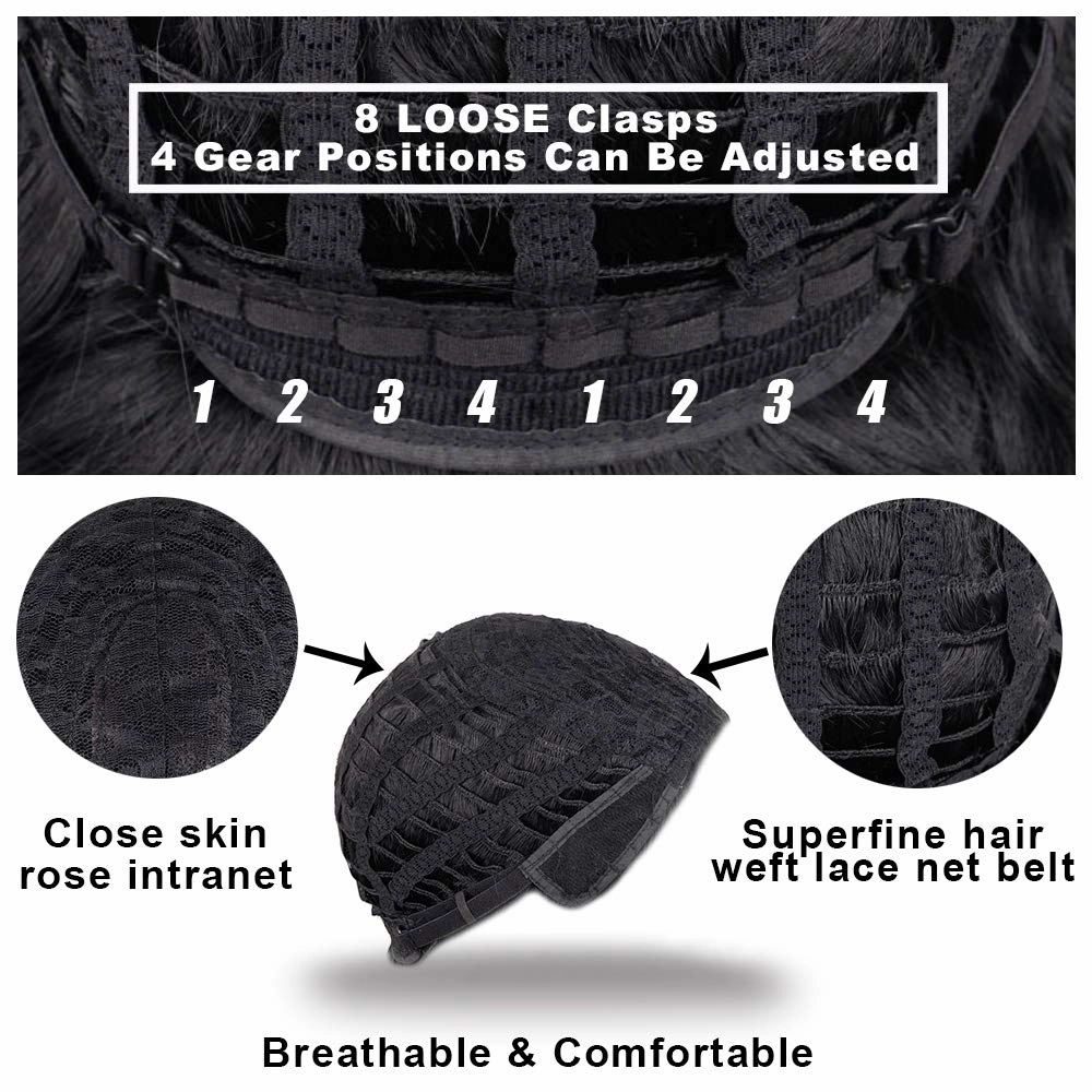 andromeda Curly Wigs for Black Women Brown Short Curly Wig with Bangs Soft Afro Kinky Curly Synthetic Wig for African American Women (T30)