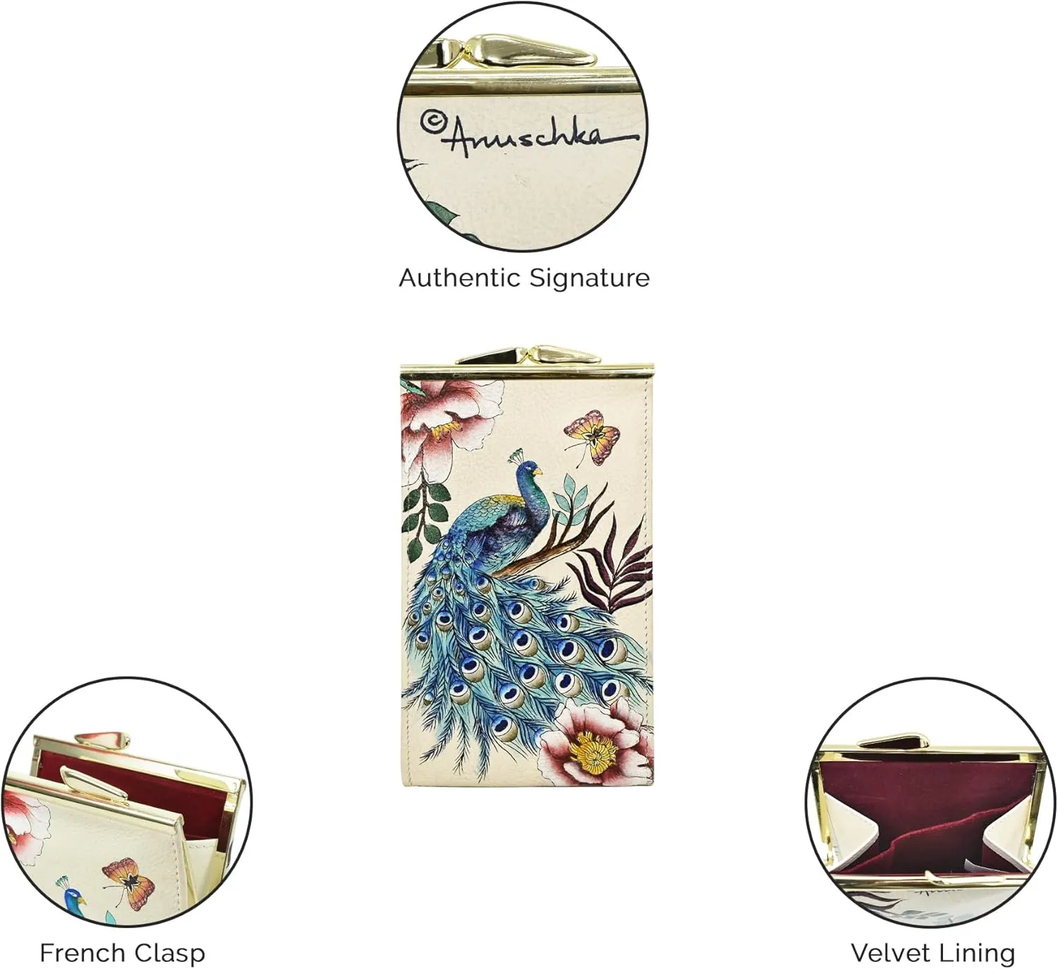 Anuschka Women’s Hand-Painted Genuine Leather Double Eyeglass Case