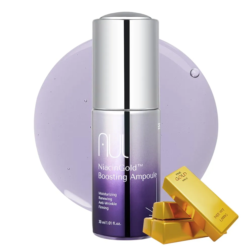 AUL Niacingold Boosting Ampoule with collagen Serum - Hydrating, Firming, Niacinamide Boost, Formula, Korean Skincare (1.01 fl.oz.)