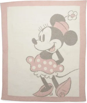Barefoot Dreams CozyChic Vintage Minnie Mouse Baby Blanket Dusty Rose Multi One Size