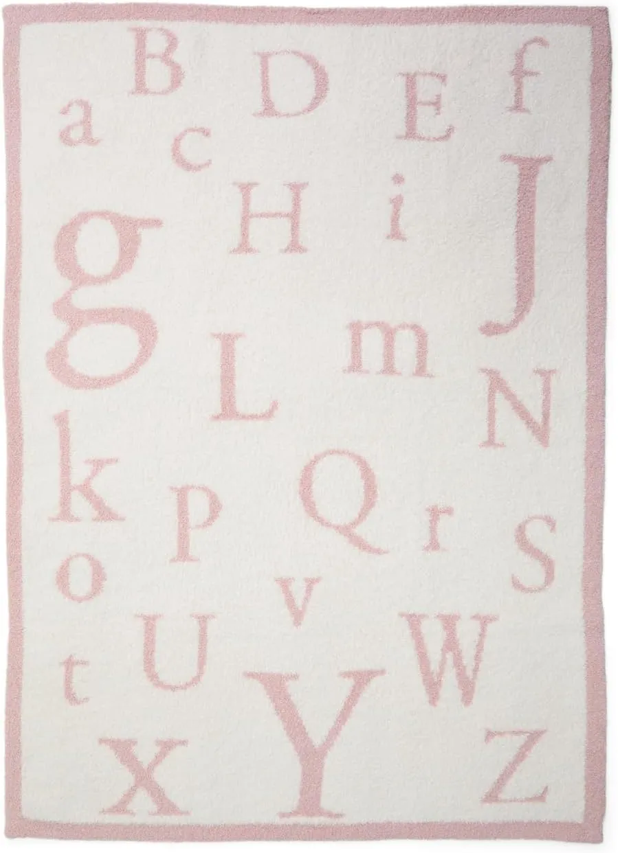 Barefoot Dreams Unisex CozyChic® ABC Blanket Dusty Rose/Cream Baby