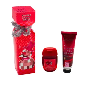 Bath & Body Works WINTER CANDY APPLE Hand Gel & Hand Cream 2-piece Bundle – Wrapped in a Mini Gift Box