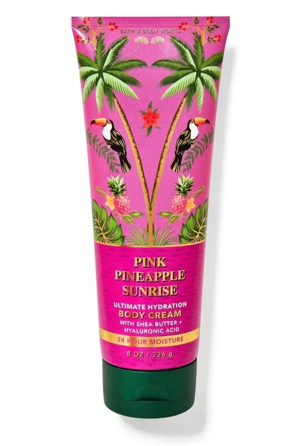 Bath and Body Pink Pineapple Sunrise Ultimate Hydration Body Cream | 8 Oz